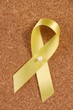 Yellow Ribbon on a Cork Notice Board