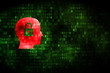Finance concept: Head Whis Padlock on digital background