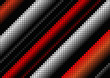 Music mosaic horizontal red background.