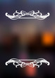 Vertical dark blurred background with white ornament.