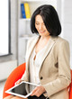 happy woman with tablet pc computer