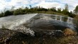 flowing river in fish eye view