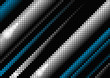 Music mosaic horizontal blue background.
