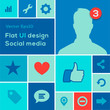 Flat UI design trend social media set, vector Eps10 image.
