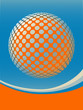 Colorful globe design with copy space vector.