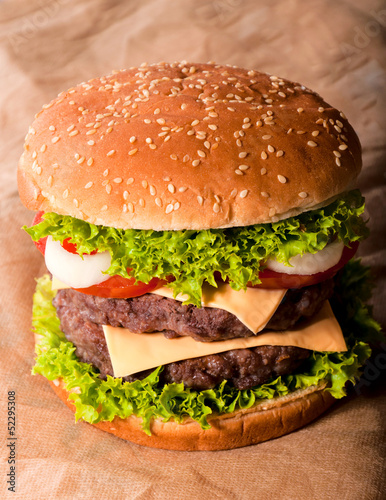 Photo: Double cheeseburger Double cheeseburger