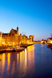 evening lights of Motlawa quay, Gdansk