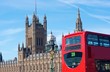 Double Decker and Houses of Parliament, London, UK.