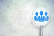 Finance concept:  Business People with optical glass on digital
