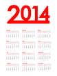 special red calendar for 2014