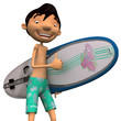 Young man with surfboard