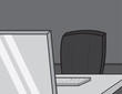 Empty computer chair at desk