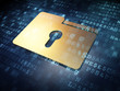 Business concept: Golden Folder on digital background