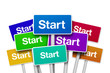canvas print picture - Schilder mit Start