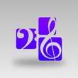 Symbole Clef de Sol et Fa - Violet