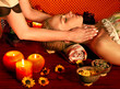 Foto: Woman getting facial massage . Woman getting facial massage .