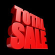 Illustration: Total Sale 3D letters render isolated on black Total Sale 3D letters render isolated on black