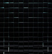 Illustration: Black glass cubes wall background. Black glass cubes wall background.