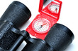 Binoculars and compass