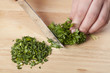 Chopping the parsley