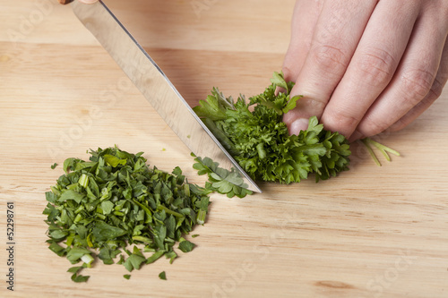 Photo: Chopping the parsley Chopping the parsley