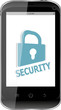 Illustration: smartphone with security lock on display. Generic mobile phone smartphone with security lock on display. Generic mobile phone