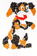 child's applique - pied dog