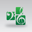 Symbole Clef de Sol et Fa - Vert foncé