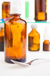 Cold remedy and shelf with medicine drugs