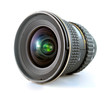 Ultra wide lens for SLR camera on white background