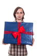 Man with big gift box