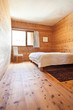 Photo: interior new house, view of the bedroom wooden interior new house, view of the bedroom wooden