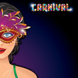 Beautiful Girl in a Carnival Mask. Image
