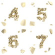 Abc alphabet symbol broken into tiny glossy pieces