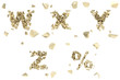 Abc alphabet symbol broken into tiny glossy pieces