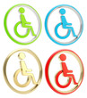 Illustration: Disabled handicapped person icon emblem Disabled handicapped person icon emblem