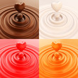 Heart shape liquid drop