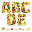 Colorful Letters from Fruit and Berries. Clip Art