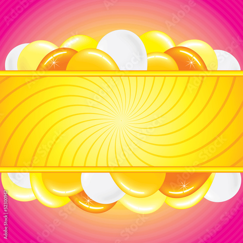 Illustration: Festive Background with Banner and Balloons Festive Background with Banner and Balloons
