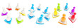 Multi user network connection emblem icon isolated