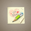 Happy Mothers Day paper note, vector