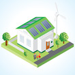 Illustration: Isometric Eco Green House Isometric Eco Green House