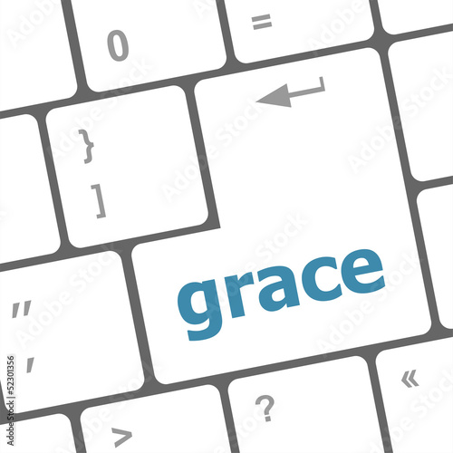 Illustration: grace word on computer pc keyboard key grace word on computer pc keyboard key