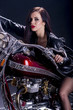 Young woman on the motorcycle