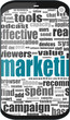 business word cloud concept of touchscreen phone