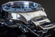 Steel luxury watch. Selective focus, shallow depth of field