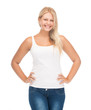 teenager girl in blank white t-shirt