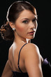 woman with diamond earrings
