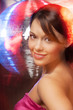 woman with disco ball