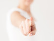 woman pointing her finger at you